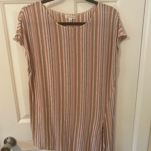 Max studio cap sleeve striped top